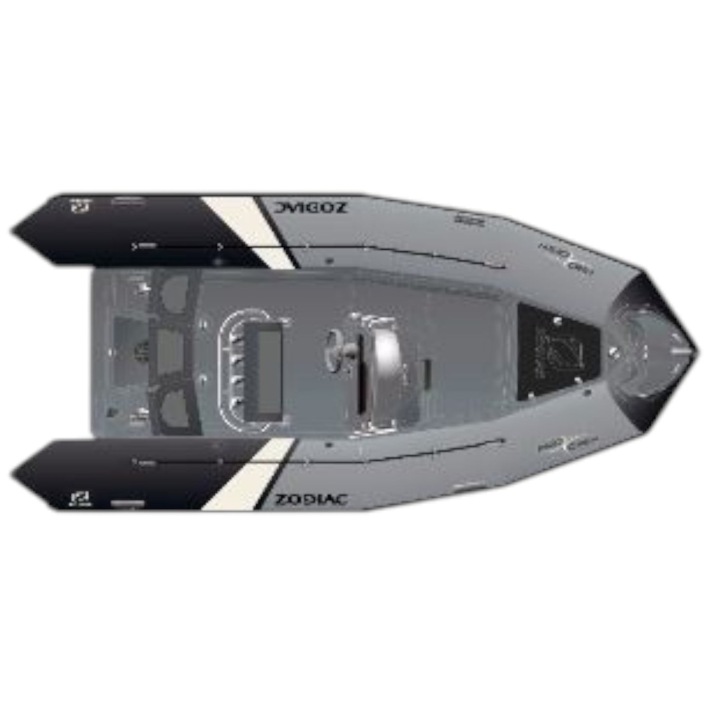 Tube voor Zodiac Pro Open 550 in grijs Hypalon Neopreen materiaal met zwarte achterpanelen