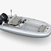 Zodiac Yachtline 4.0 overzicht in grijze uitvoering met zitbank en console